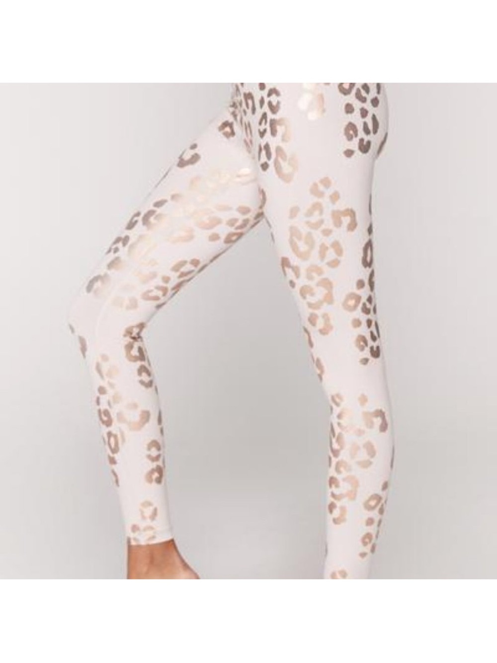 Spiritual Gangster Leopard Print Foil Yoga Leggings - Blush & Rose Gold